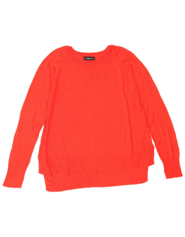 Maglione maglione con scollo a barca da donna Zara UK 14 rosso medio