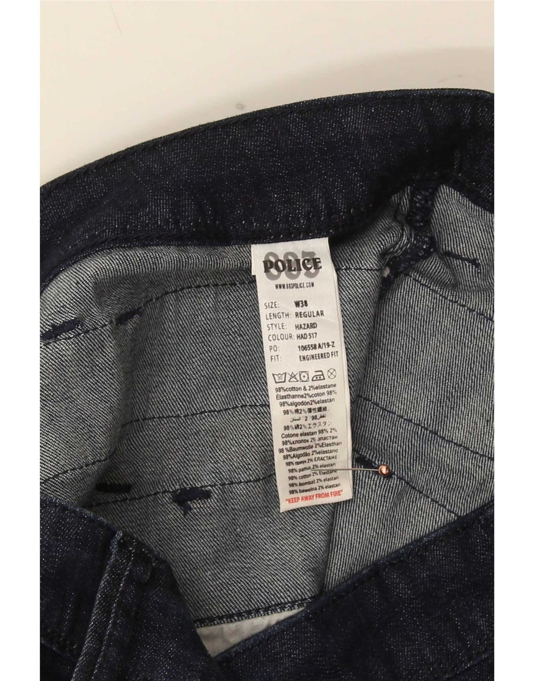 Jeans dritti dalla vestibilità regolare ingegnerizzati da uomo 883 Police W38 L30 Blu Navy