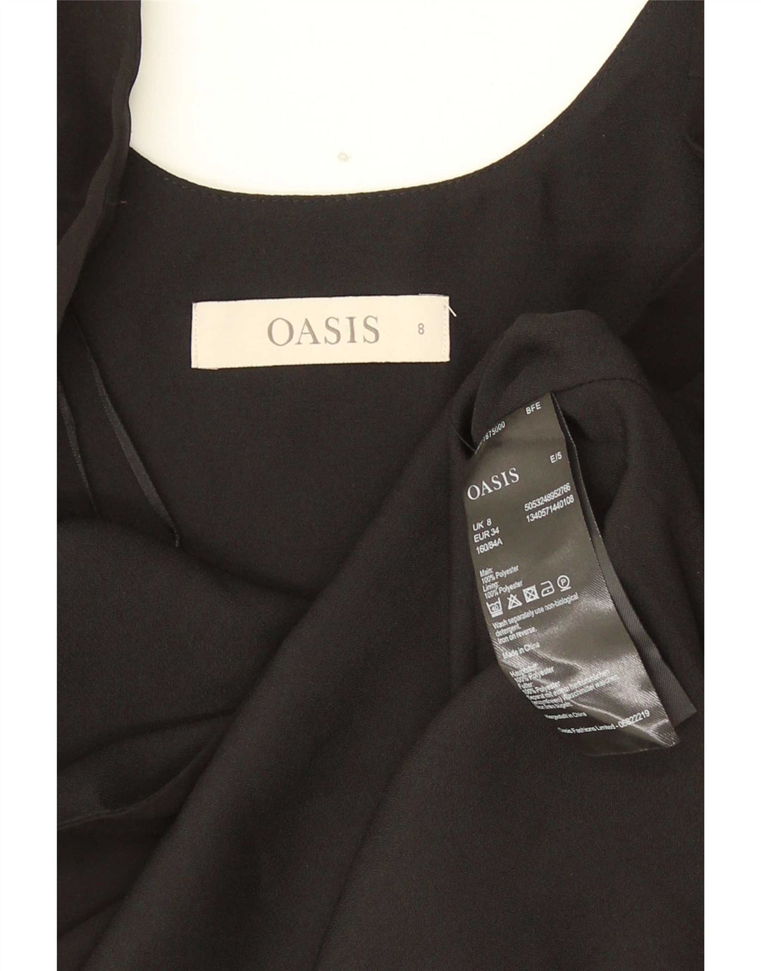 Camicetta senza maniche da donna Oasis UK 8 Small Poliestere nero
