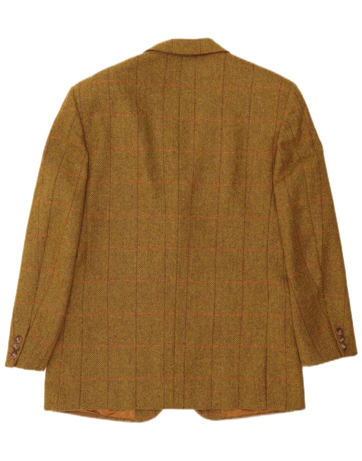 Giacca blazer da uomo a 2 bottoni Henry Cottons IT 48 medio kaki a spina di pesce