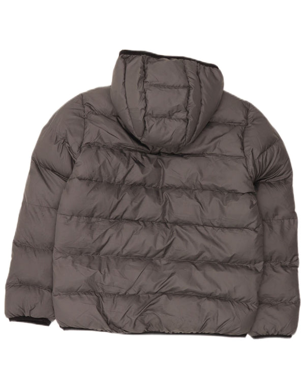 Giacca imbottita con cappuccio Adidas da ragazzo 11-12 anni in poliestere grigio