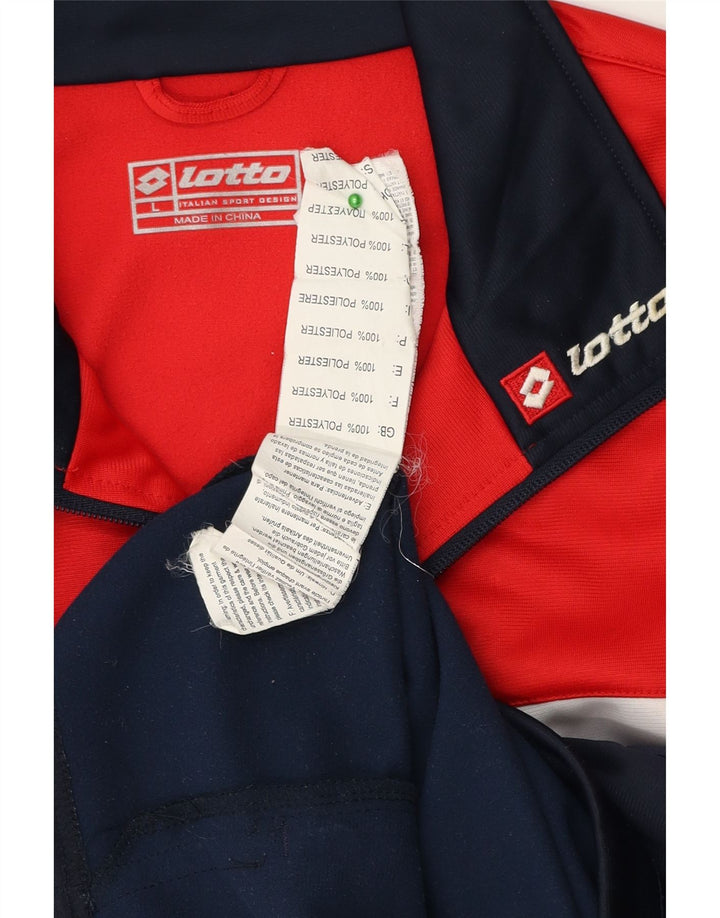 LOTTO Giacca da tuta da uomo di grandi dimensioni in poliestere color block blu navy
