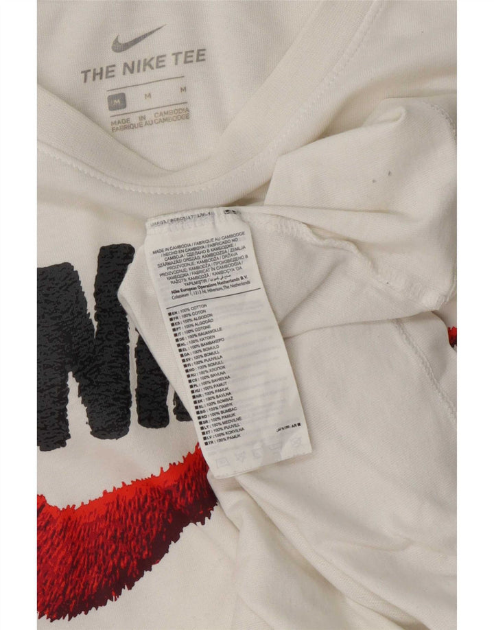 T-shirt grafica da uomo Nike Top in cotone bianco medio