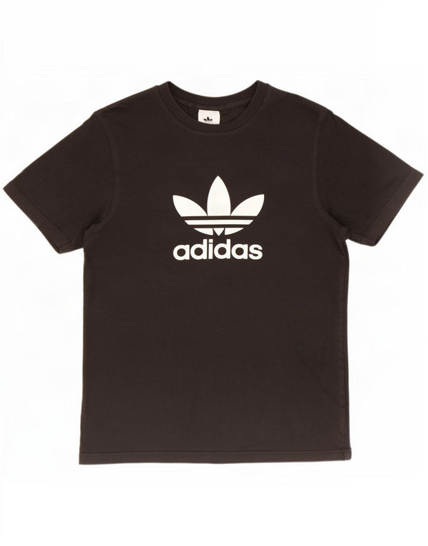T-shirt grafica da uomo Adidas Top in cotone nero medio