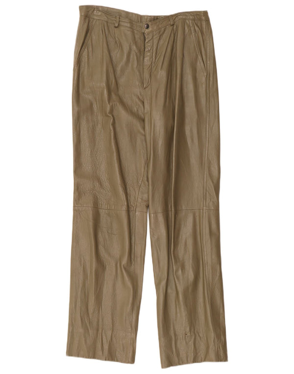 Pantaloni dritti in pelle da donna Sperry W32 L29 Cachi