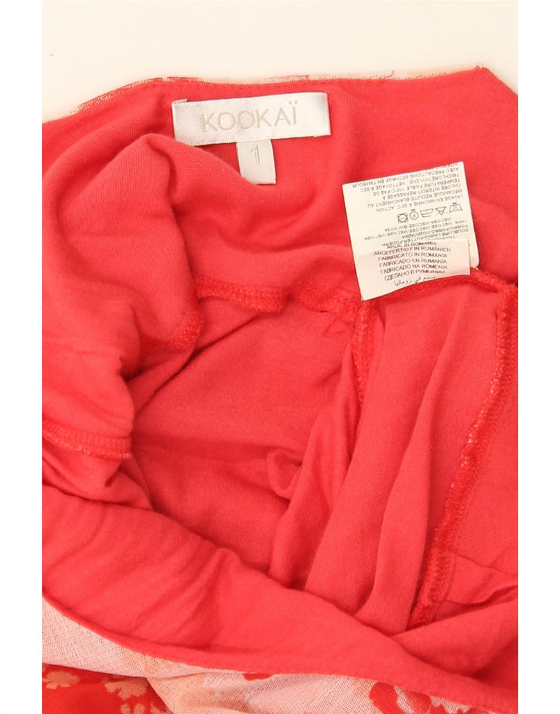 KOOKAI Womens Sleeveless Sundress US 1 XS Red Floral Polyamide Vintage Kookai and Second-Hand Kookai from Messina Hembry 