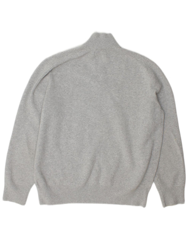 Maglione da uomo Marks & Spencer con zip e collo XL in poliestere grigio