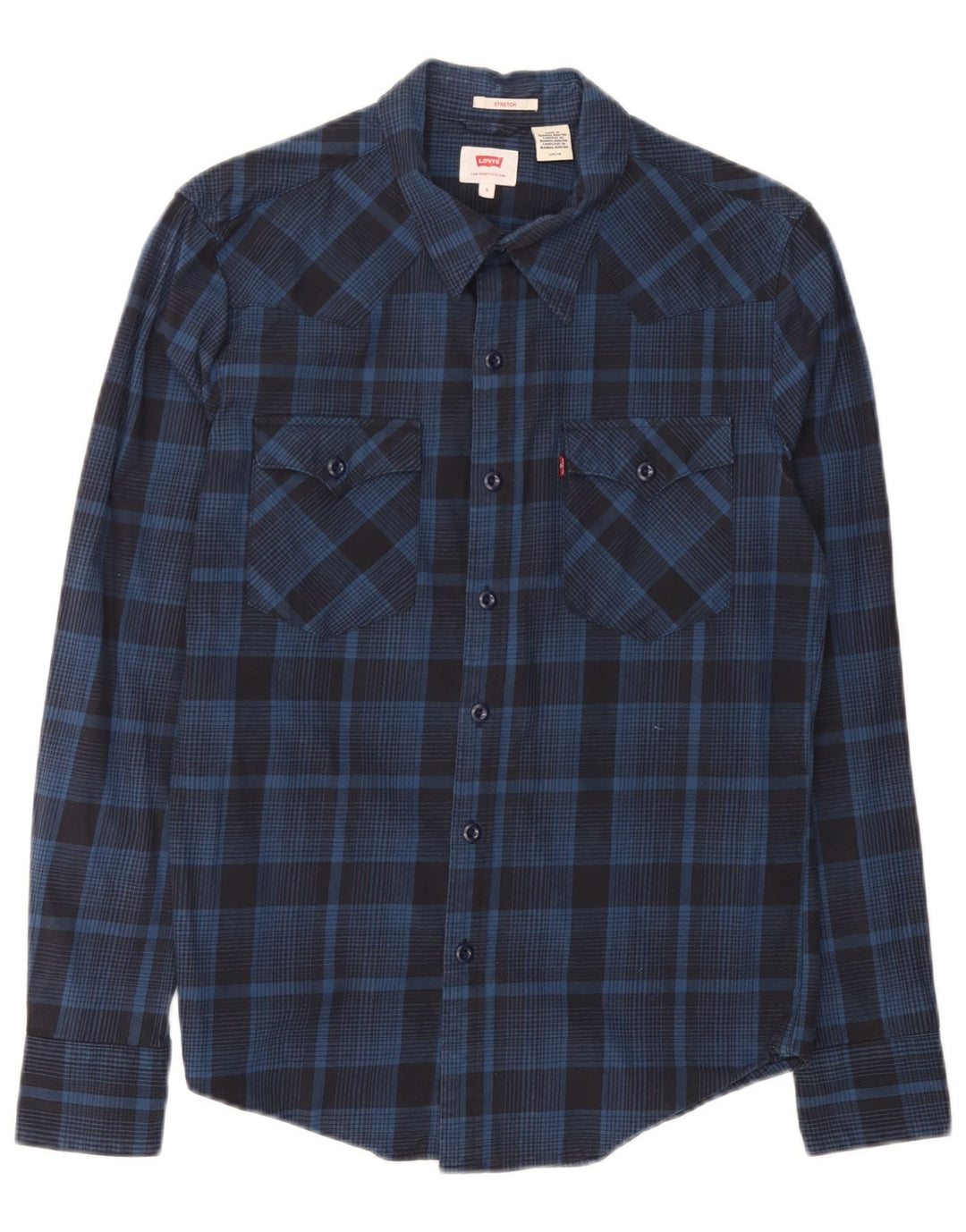 Camicia Levi's da uomo piccola in cotone a quadri blu navy