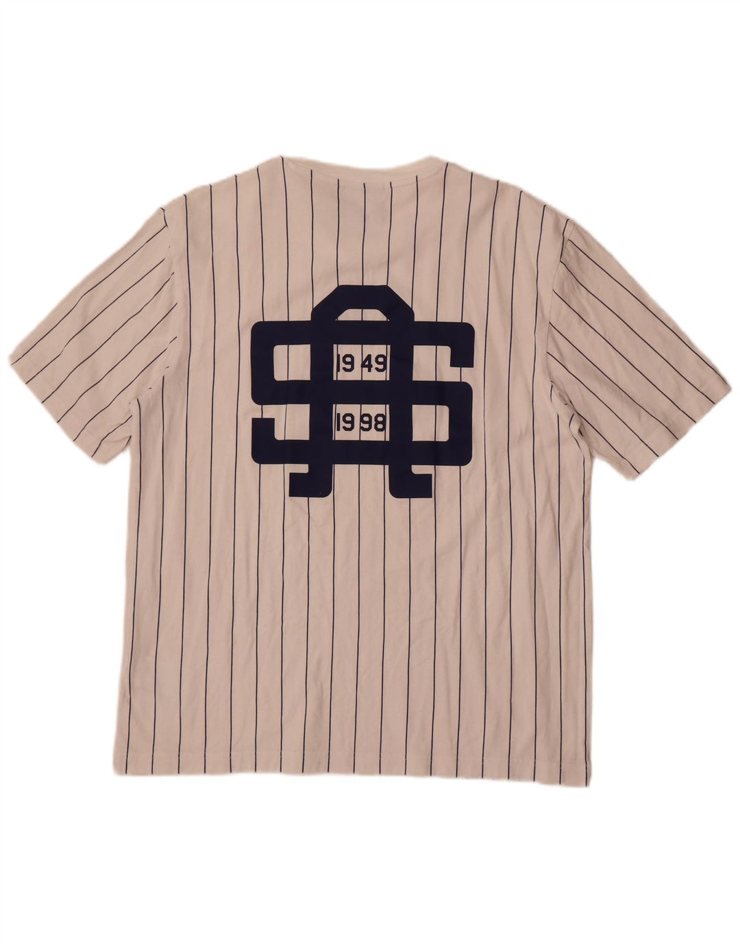 T-shirt grafica da uomo Adidas Top in cotone a righe bianche medie