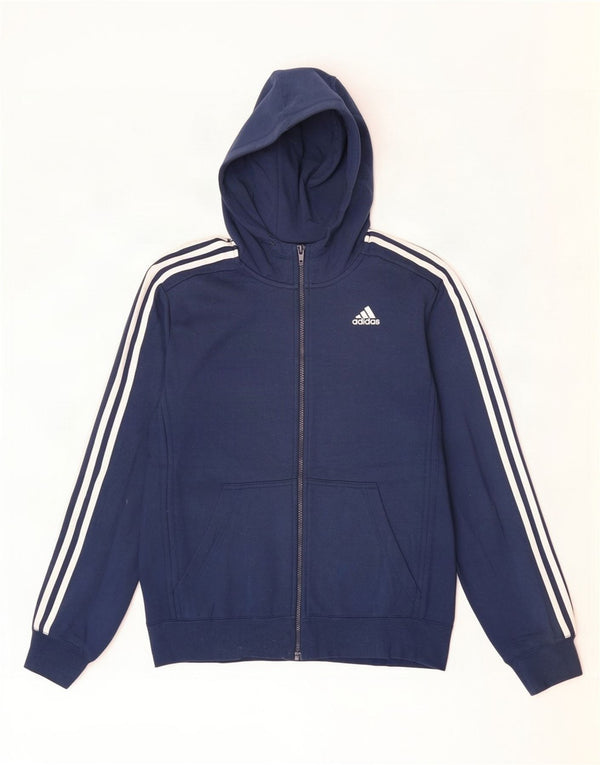 Maglione con cappuccio Adidas Climalite da uomo medio in poliestere blu navy