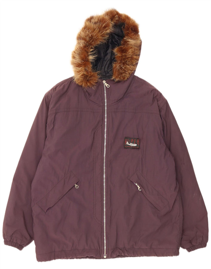 Giacca Parka da uomo con cappuccio Belfe IT 54 2XL Nylon bordeaux