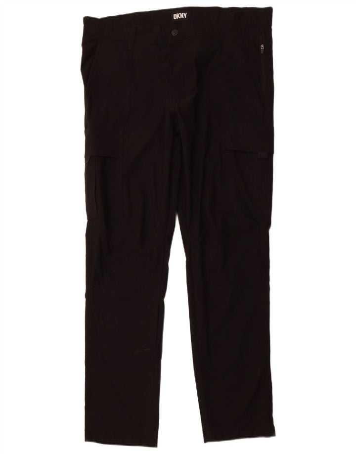 Pantaloni cargo da uomo slim fit Dkny W34 L32 nylon nero