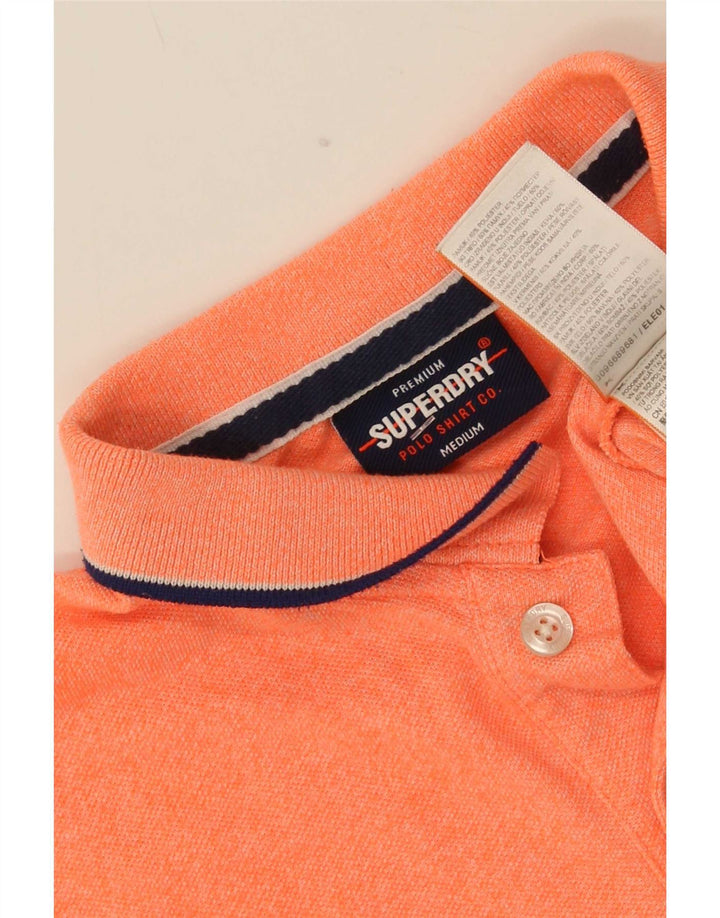Polo da uomo Superdry in cotone chiazzato arancione medio