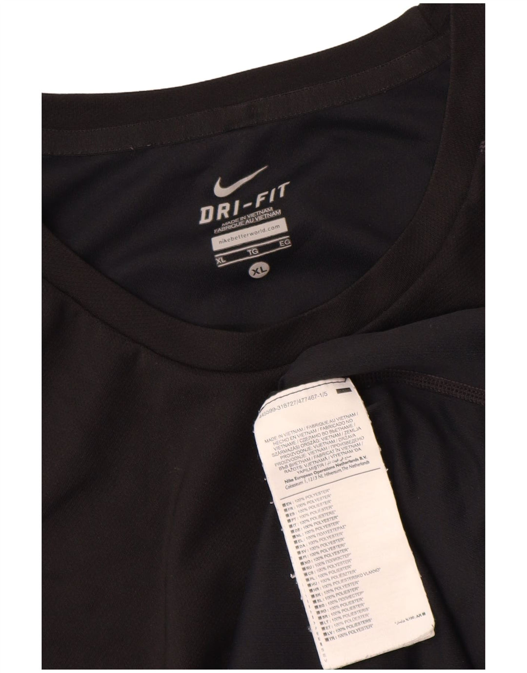 T-shirt Nike Dri Fit da uomo XL nera in poliestere