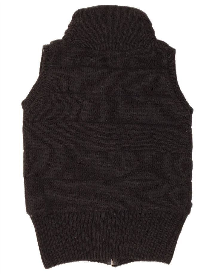 Gilet lavorato a maglia da donna Zara UK 14 medio nero acrilico