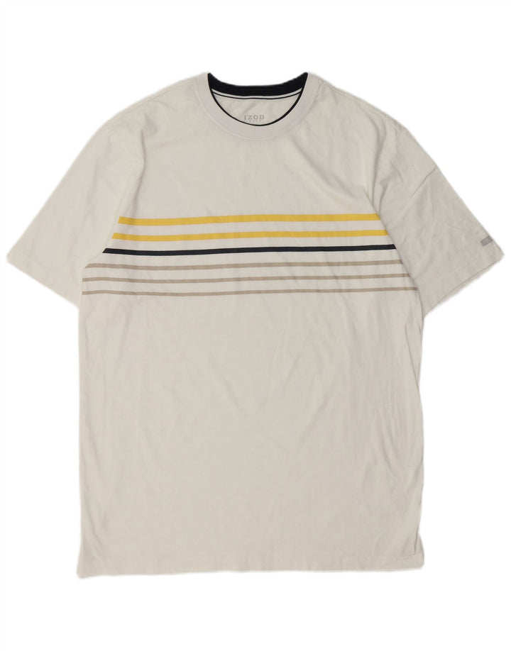 T-shirt da uomo Izod Top in cotone a righe bianche grandi