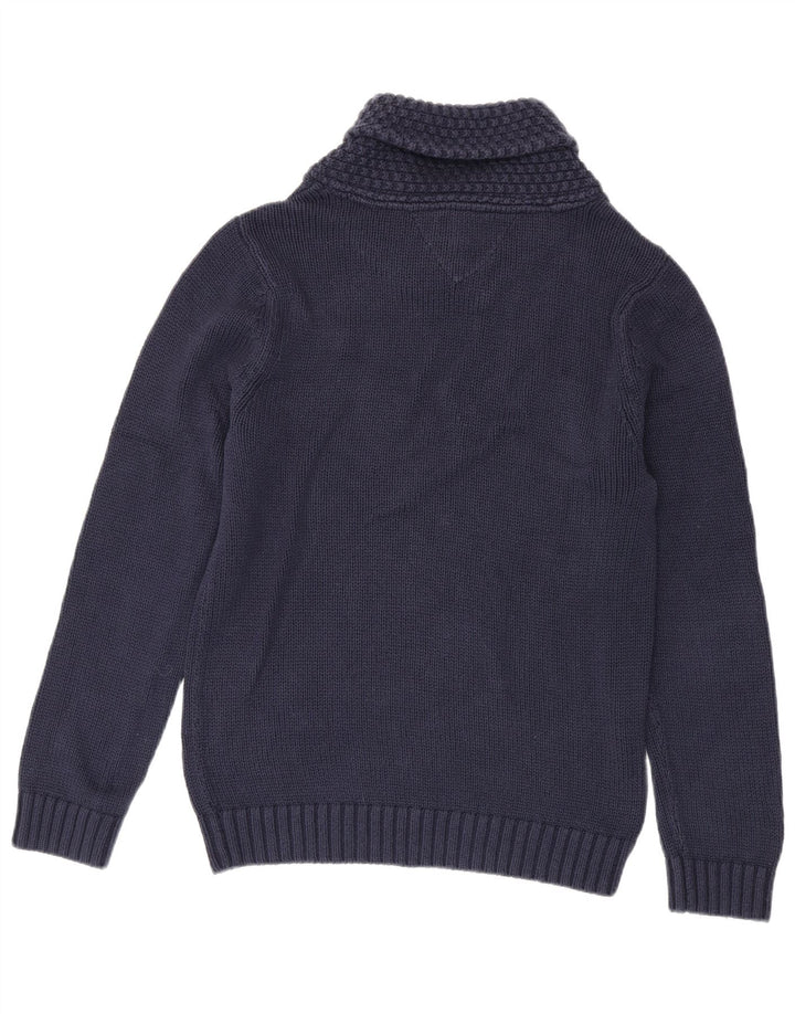 Maglione maglione da uomo con collo a scialle Tommy Hilfiger blu navy medio