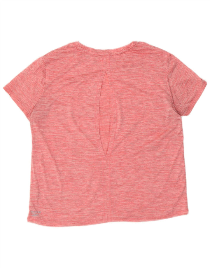 T-shirt grafica da donna Reebok Top UK 12 poliestere chiazzato rosa medio