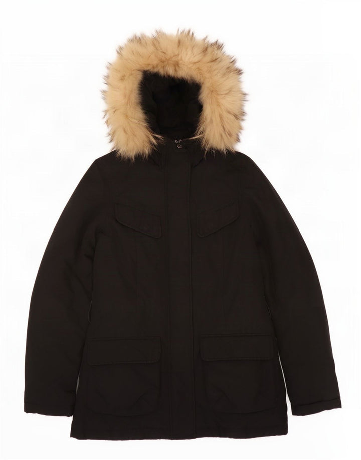 Giacca imbottita con cappuccio da donna Woolrich UK 10 piccola nera