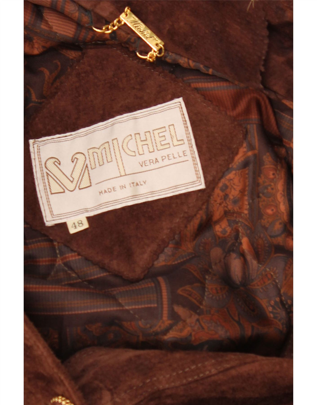 MICHEL Giacca a vento oversize da donna in pelle scamosciata IT 48 XL Marrone