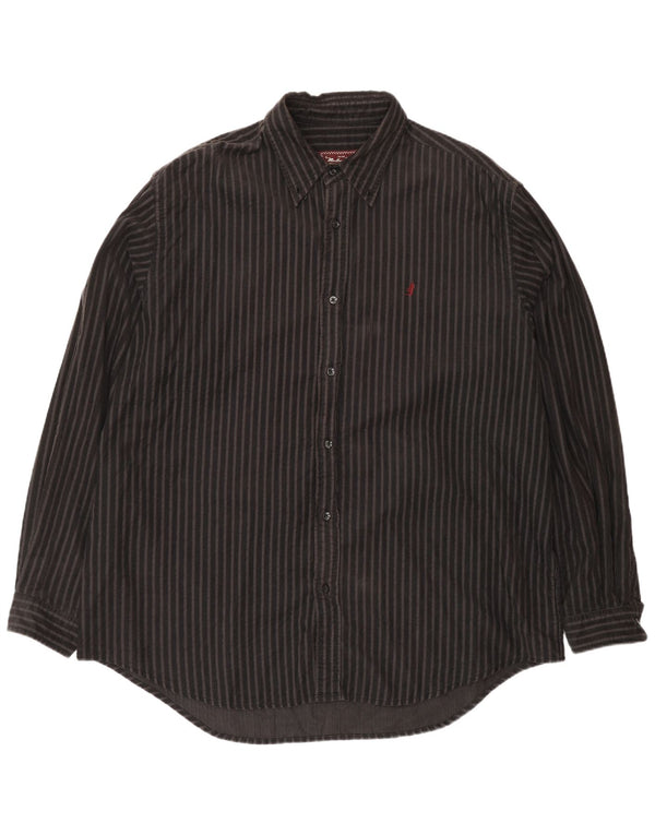Camicia da uomo Marlboro Classics 2XL Cotone a righe marroni