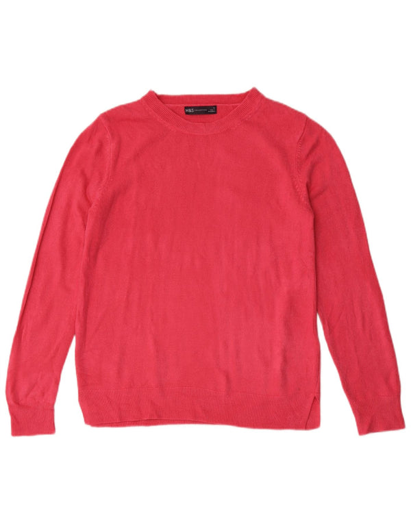 Maglione maglione con scollo a barca da donna Marks & Spencer UK 12 Acrilico rosa medio