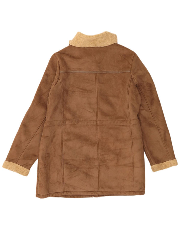 Giacca Sherpa da donna Marks & Spencer UK 16 Large Marrone Poliestere