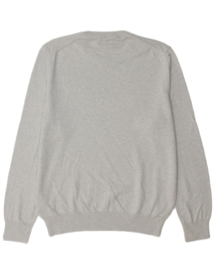 Maglione maglione girocollo da uomo Marks & Spencer grande cotone grigio