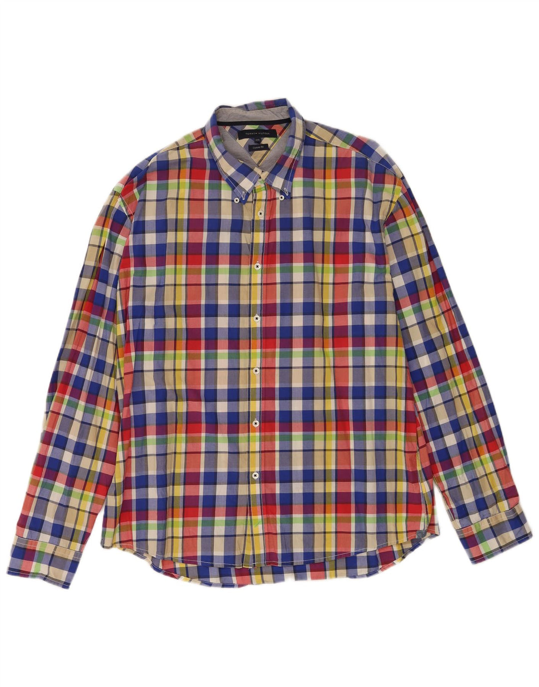 Camicia da uomo su misura Tommy Hilfiger 2XL cotone a quadri multicolore