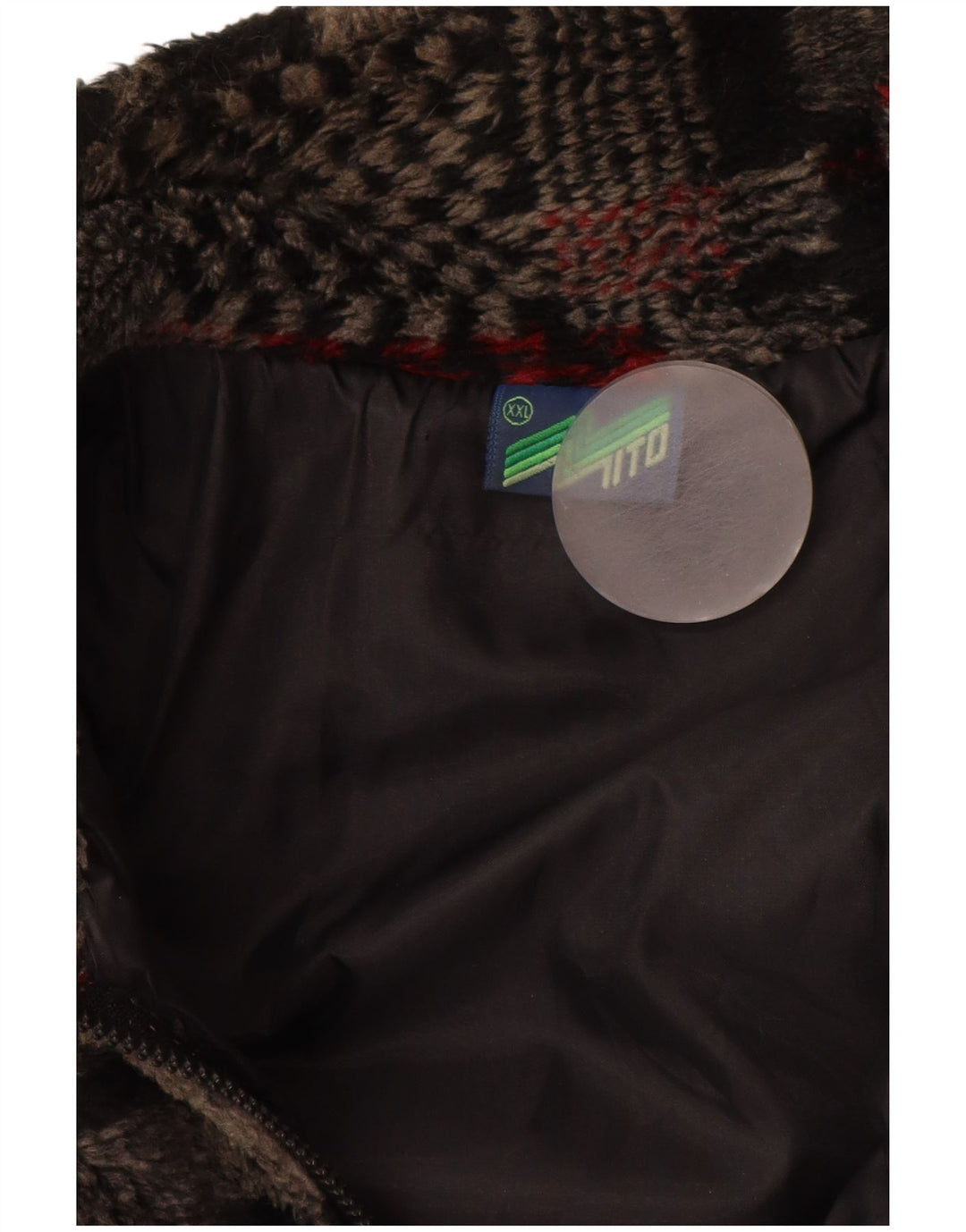 Giacca in pile da uomo VINTAGE UK 44 2XL Patchwork grigio