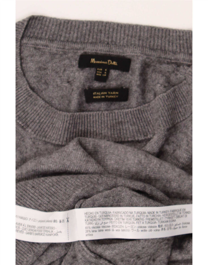 Massimo Dutti Maglione da uomo girocollo vestibilità ampia in viscosa grigia piccola