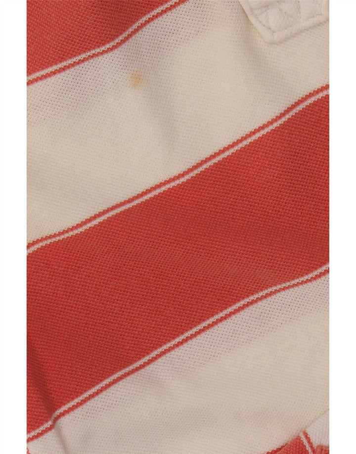 Polo da uomo Fat Face in cotone a righe rosa medio