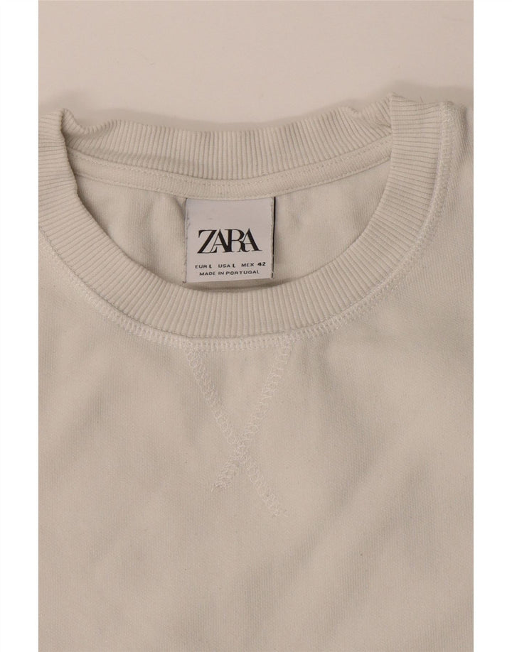 Zara Uomo Felpa Maglione Grande Bianco