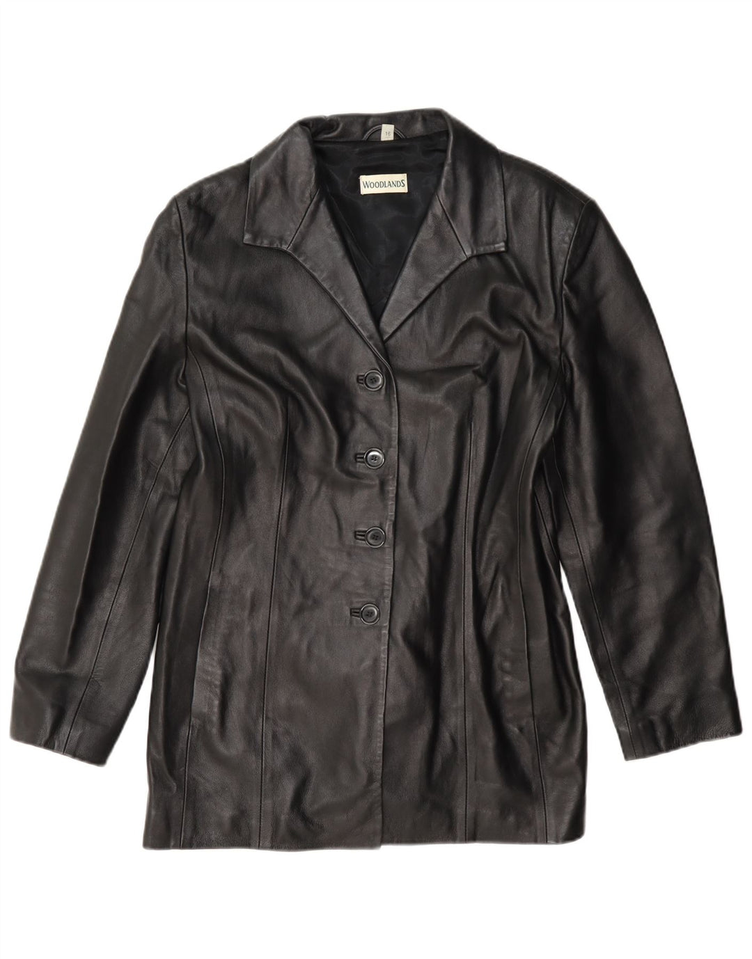 Giacca blazer in pelle Woodlands da donna Sardar UK 16 grande nera
