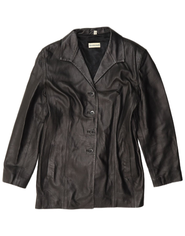 Giacca blazer in pelle Woodlands da donna Sardar UK 16 grande nera
