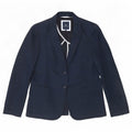 Crew Clothing Giacca blazer da donna a 2 bottoni UK 10 piccola in lino blu navy
