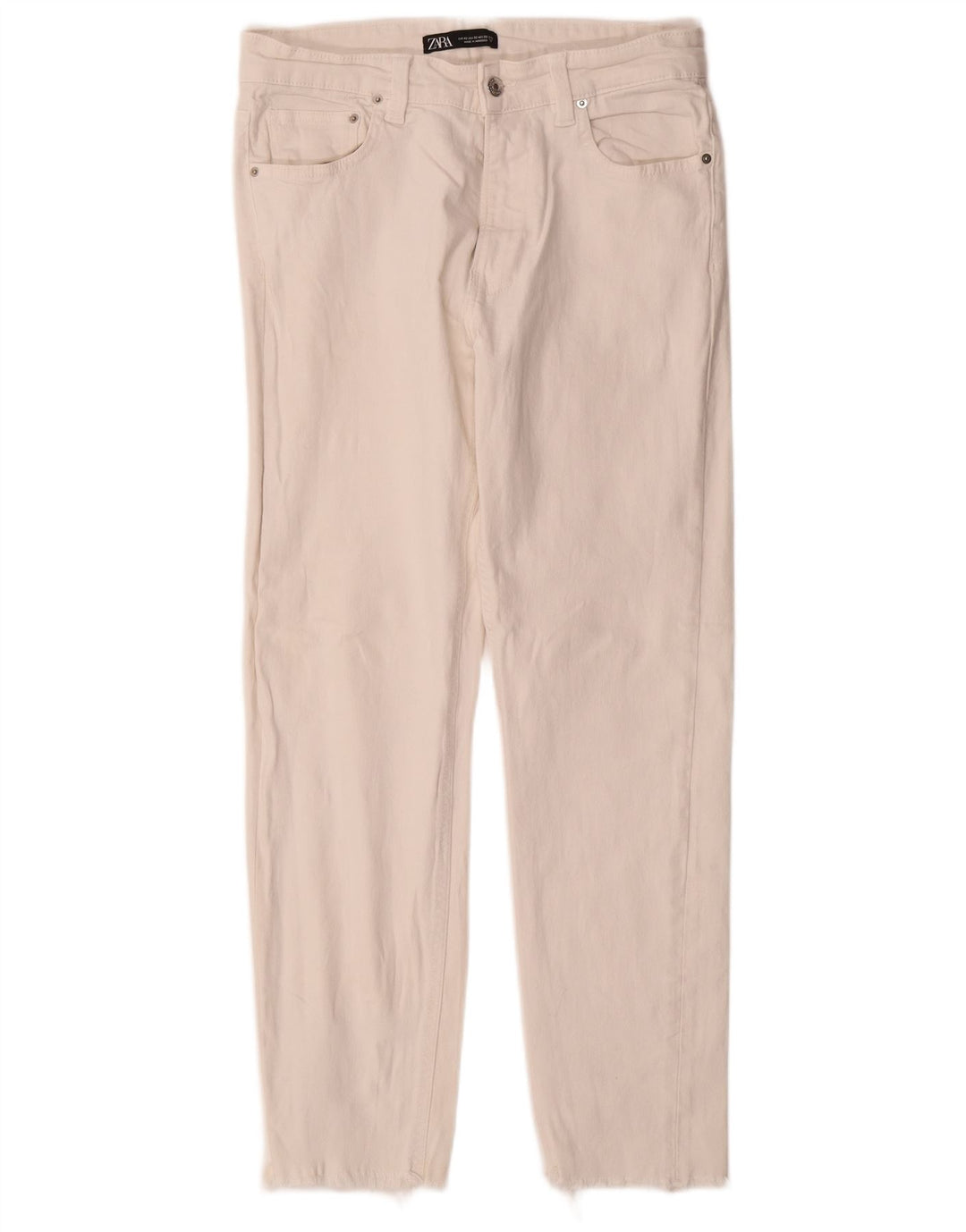 Jeans slim da uomo ZARA EU 42 Large W32 L28 Cotone bianco