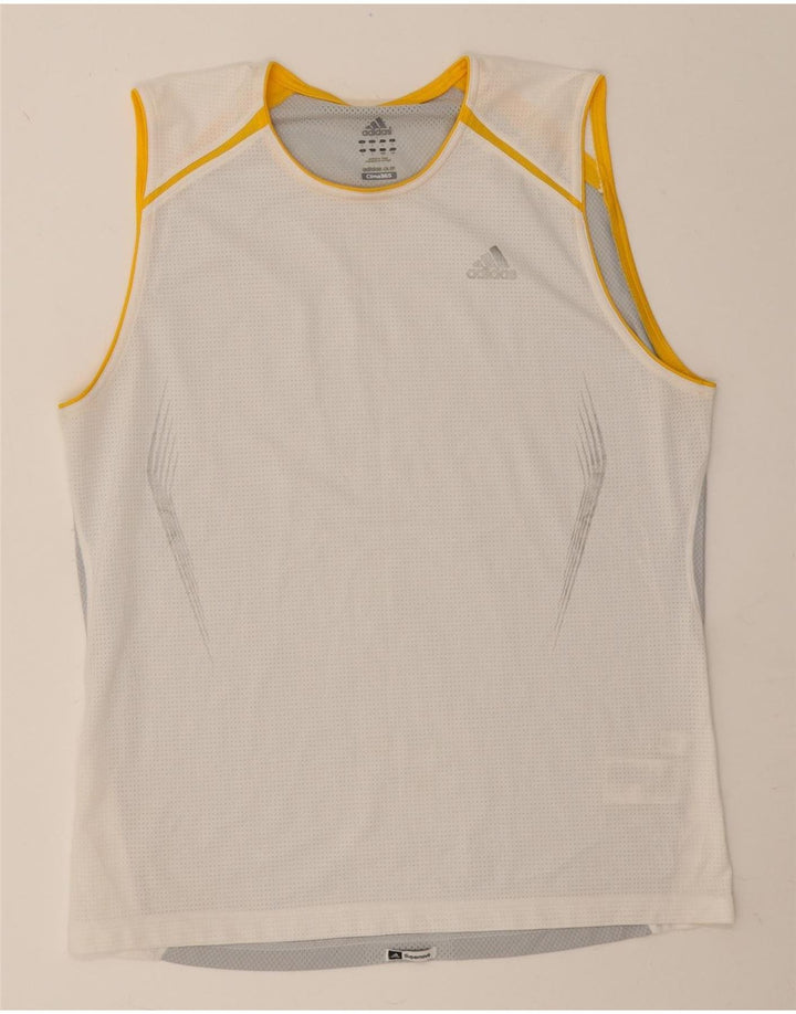 Canotta Adidas Clima 365 da uomo grande in poliestere bianco