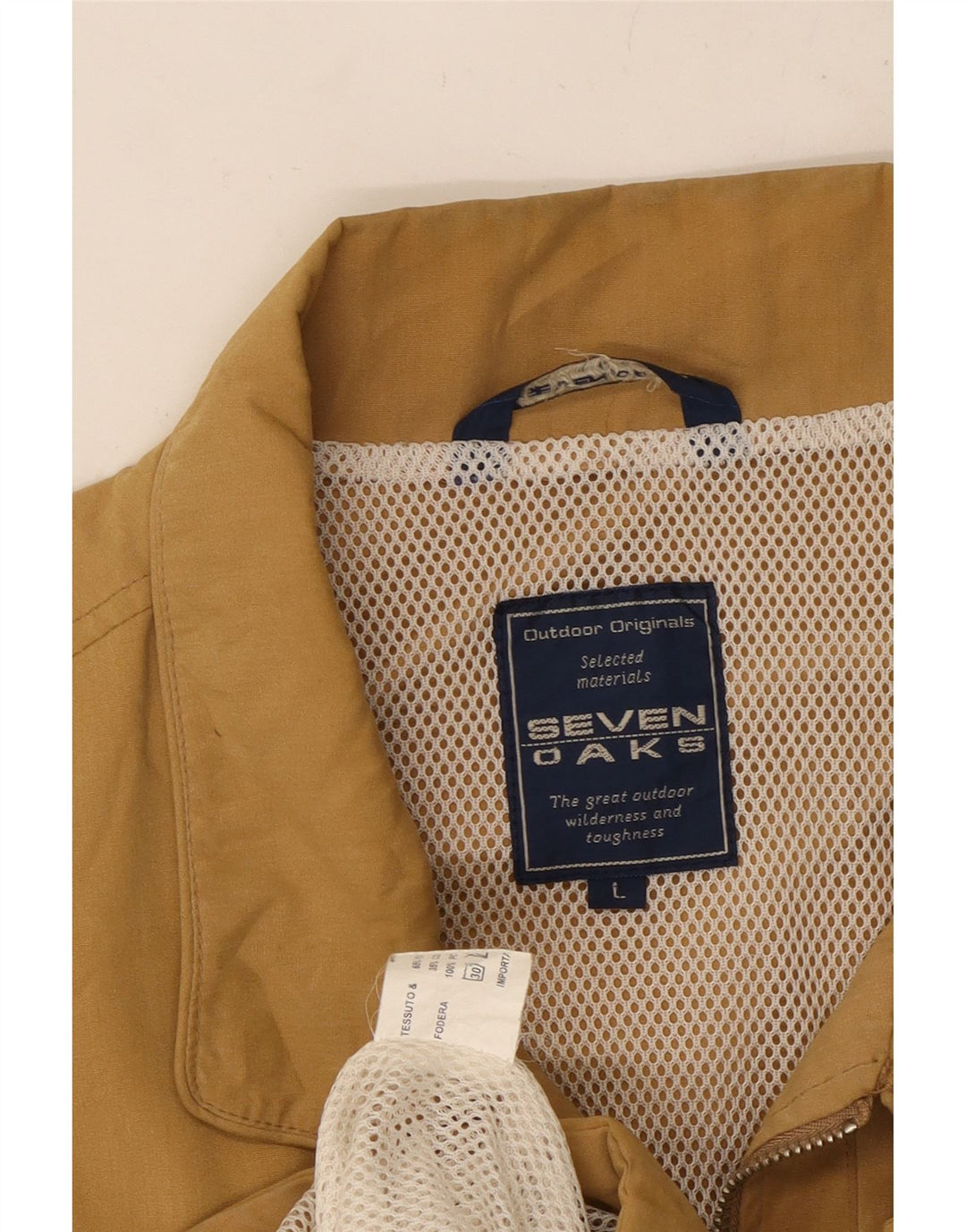 SEVEN 7 Gilet da uomo pratico UK 40 grande cotone beige