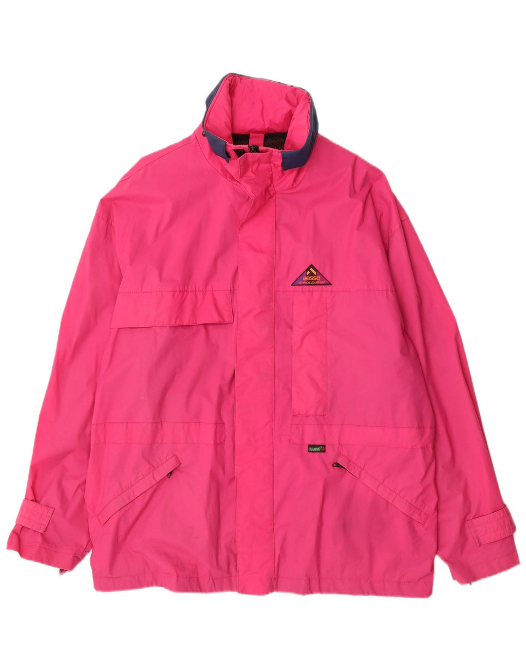 Giacca a vento da uomo Aesse UK 40 Large rosa in poliammide color block