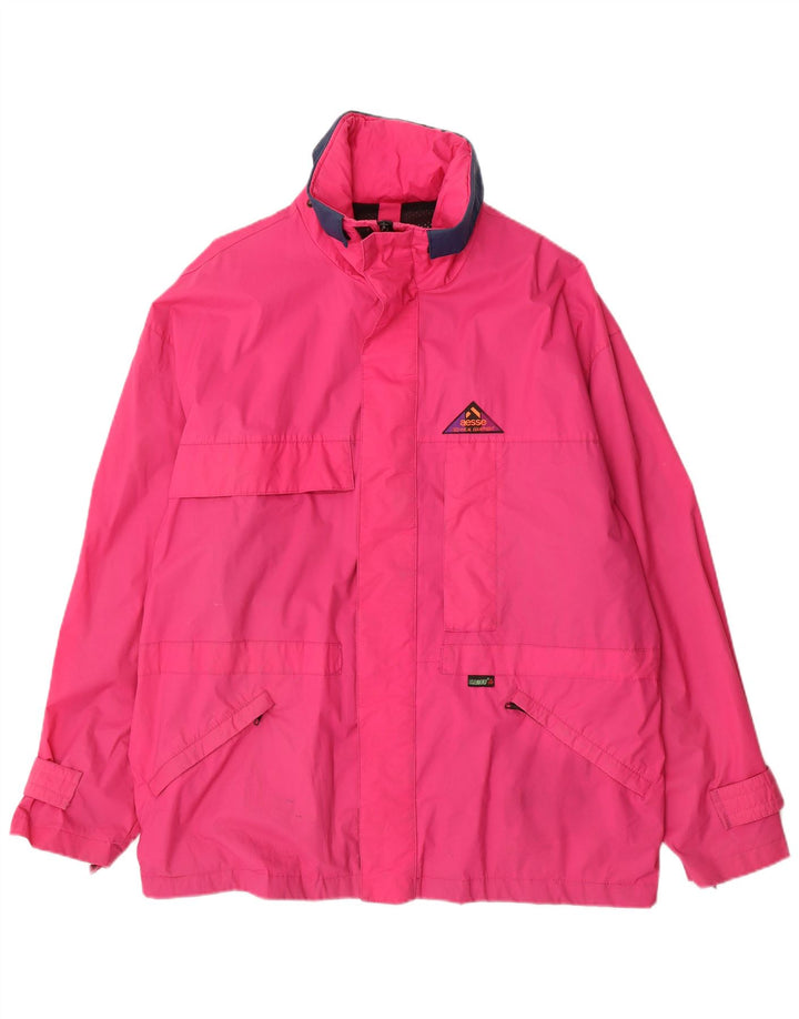 Giacca a vento da uomo Aesse UK 40 Large rosa in poliammide color block