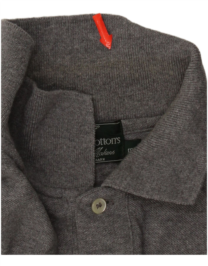 Polo da uomo Henry Cottons piccola in cotone grigio