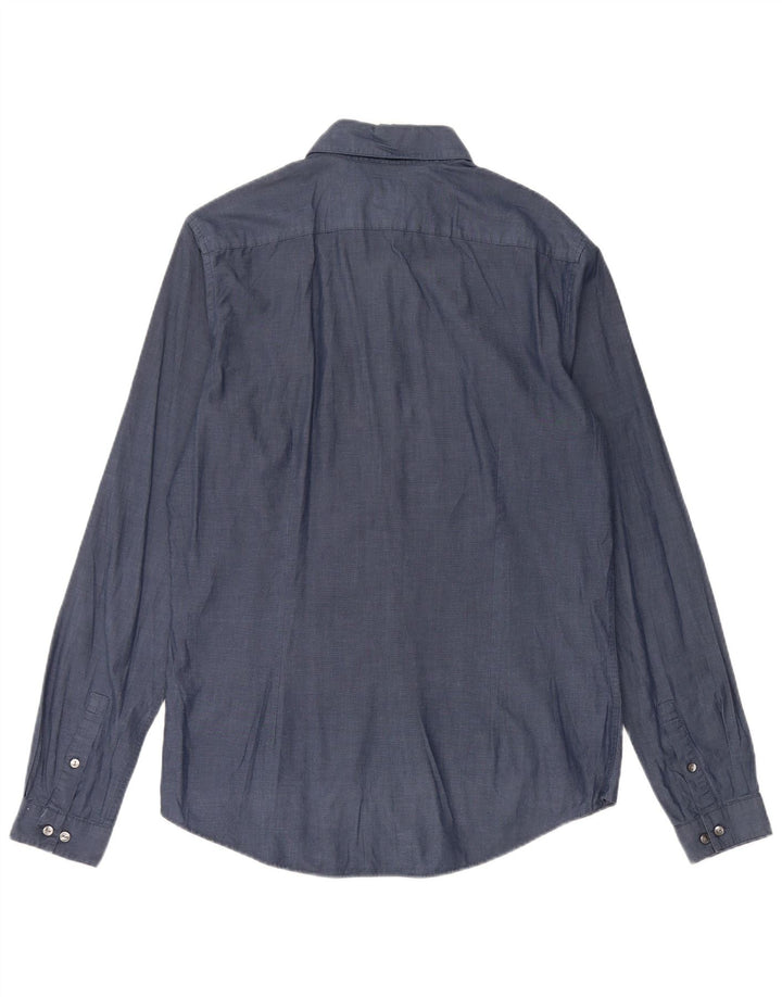 CALVIN KLEIN Camicia slim fit da uomo taglia 40 media cotone blu navy