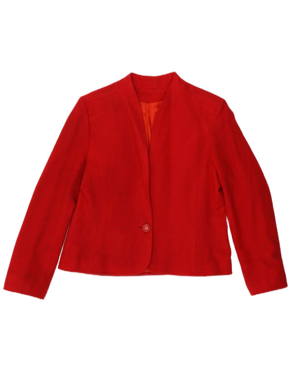 Giacca blazer vintage da donna a 1 bottone UK 12 rossa media
