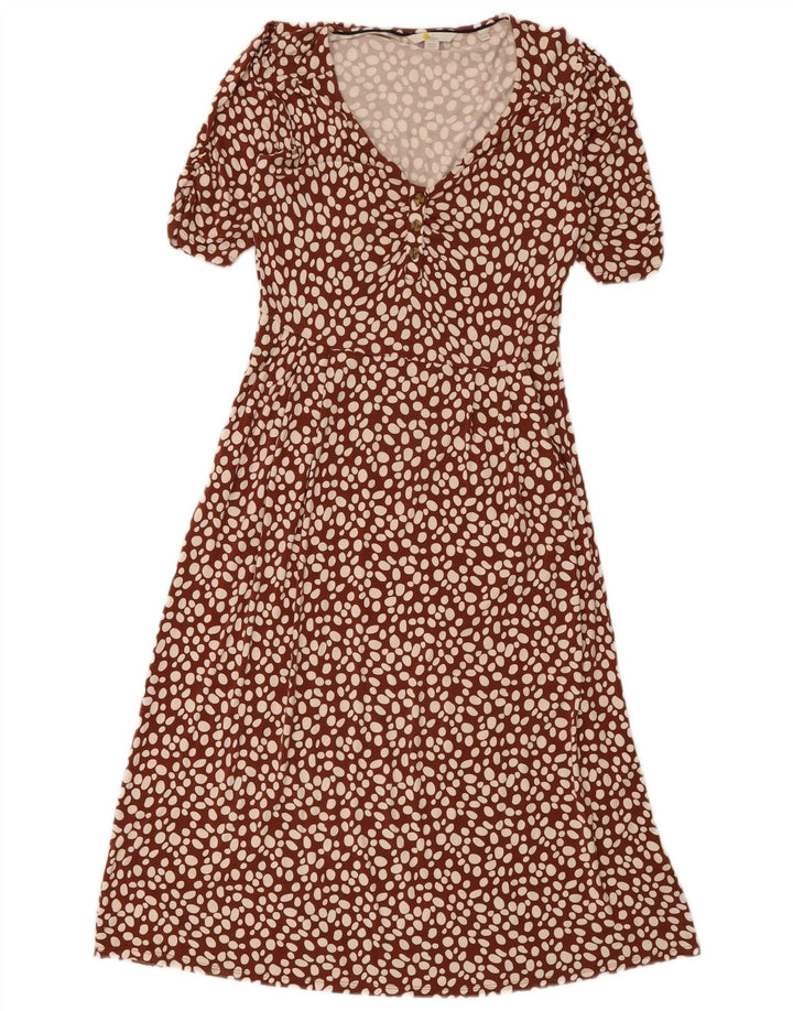 Abito lungo da donna Boden UK 12 Marrone medio maculato