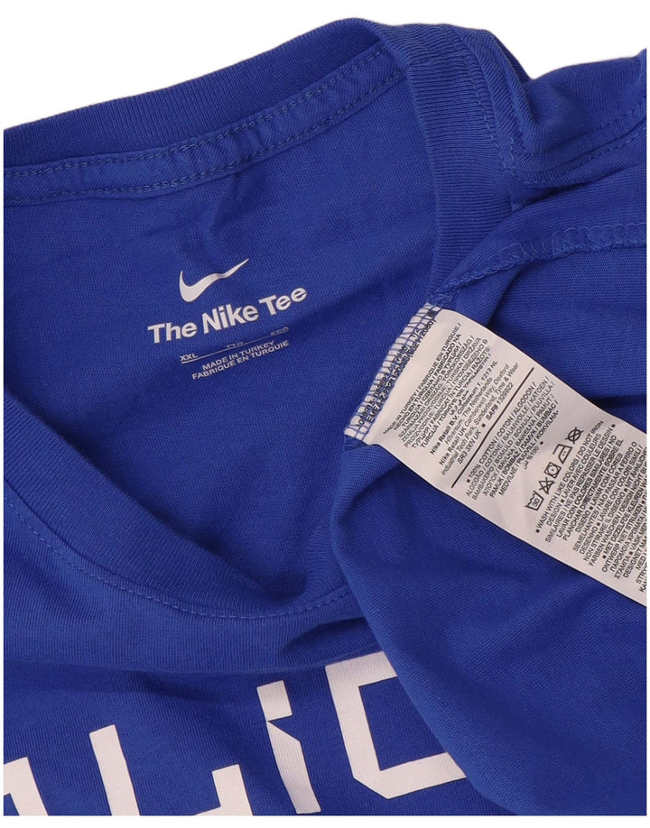 T-shirt grafica da uomo Nike Top 2XL in cotone blu