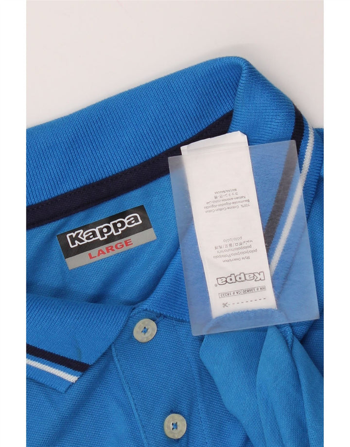 Polo Kappa Uomo Large Blu In Cotone