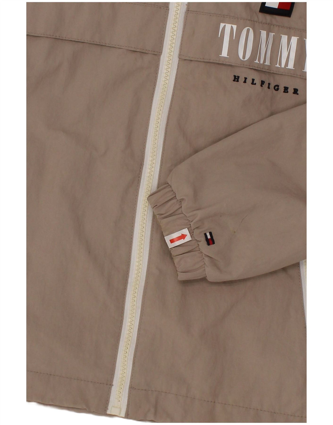 Giacca antipioggia con cappuccio grafica per ragazzi Tommy Hilfiger 6-7 anni in poliammide grigia