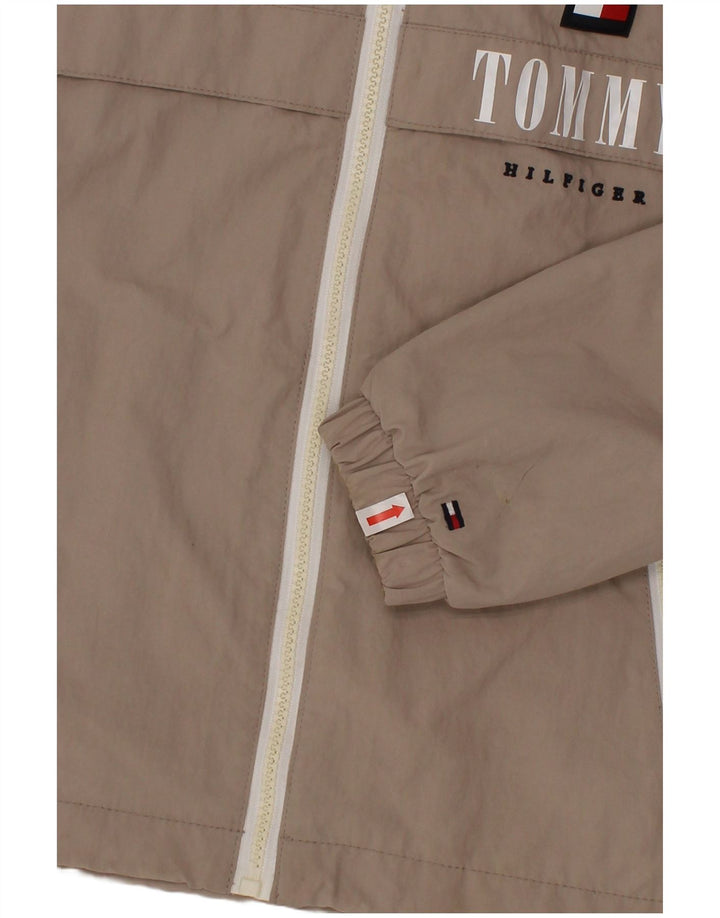 Giacca antipioggia con cappuccio grafica per ragazzi Tommy Hilfiger 6-7 anni in poliammide grigia