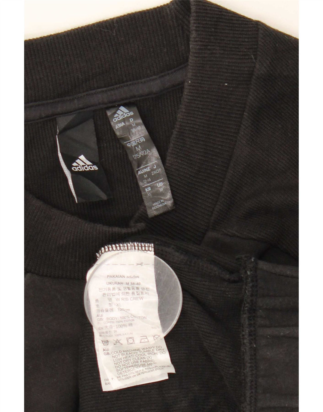 Felpa corta da donna Adidas UK 14 Medium Black Colourblock